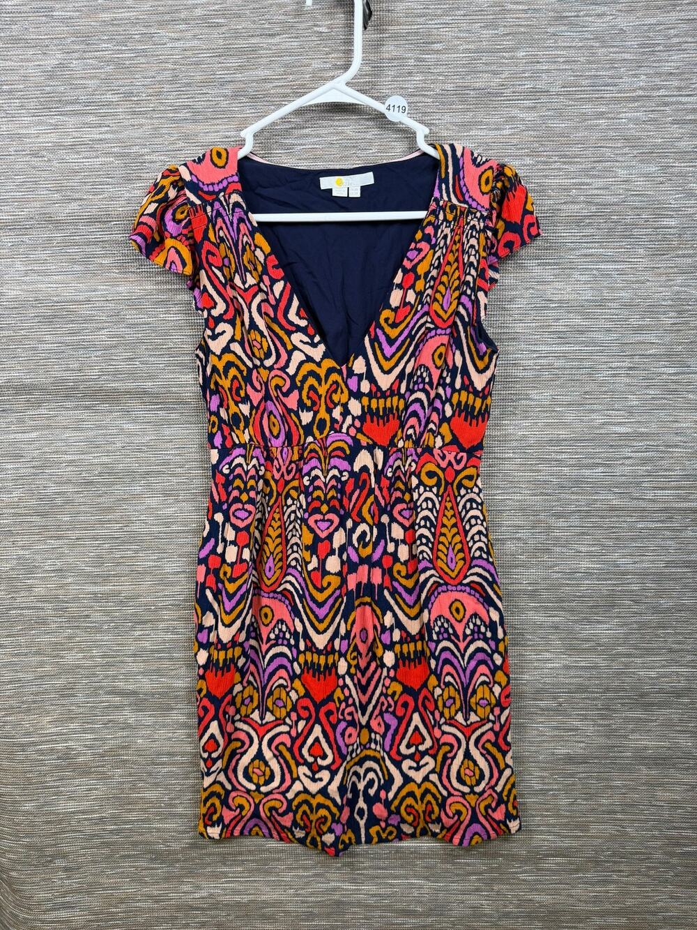 Boden Romper Womens 2 Multicolor Ikat V Neck Short Sleeve Pockets Summer Casual